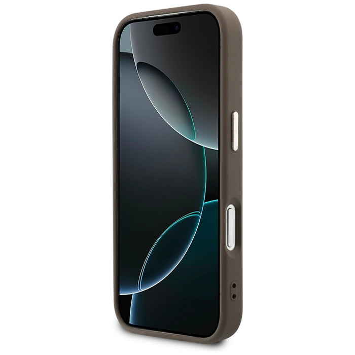 Перфориран калъф Guess 4G MagSafe за iPhone 17 Pro - кафяв