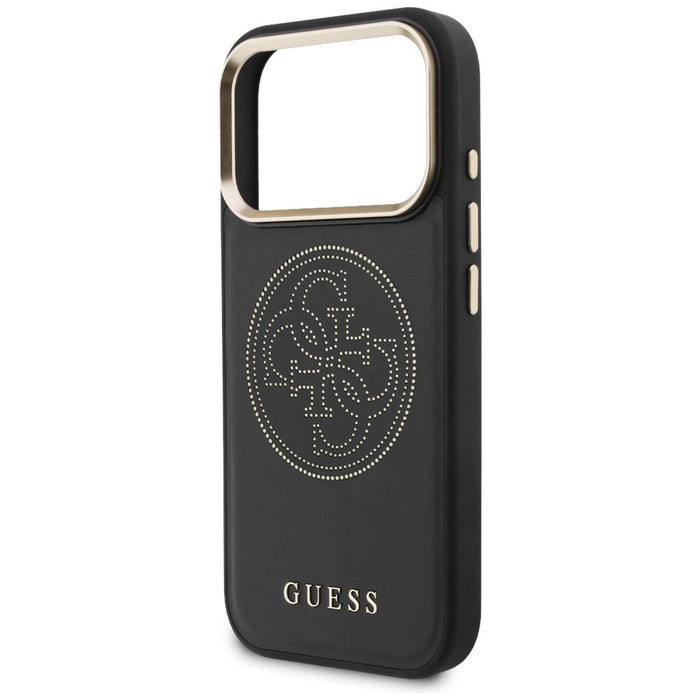 Перфориран калъф Guess 4G MagSafe за iPhone 17 Pro - черен