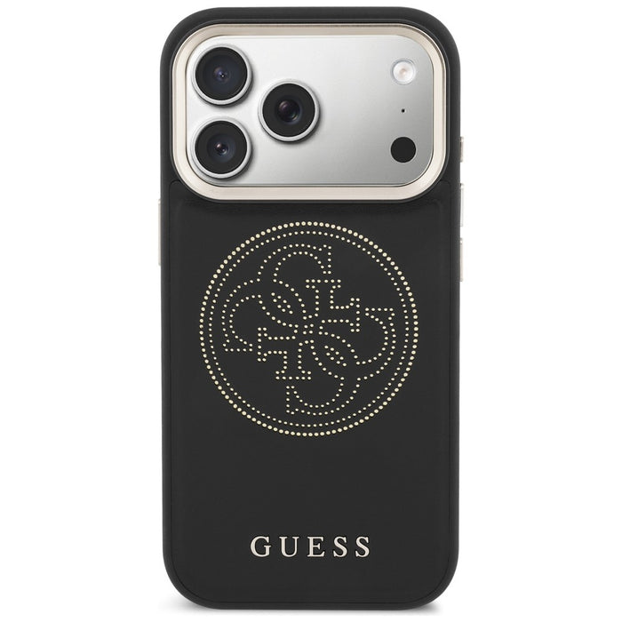 Перфориран калъф Guess 4G MagSafe за iPhone 17 Pro - черен
