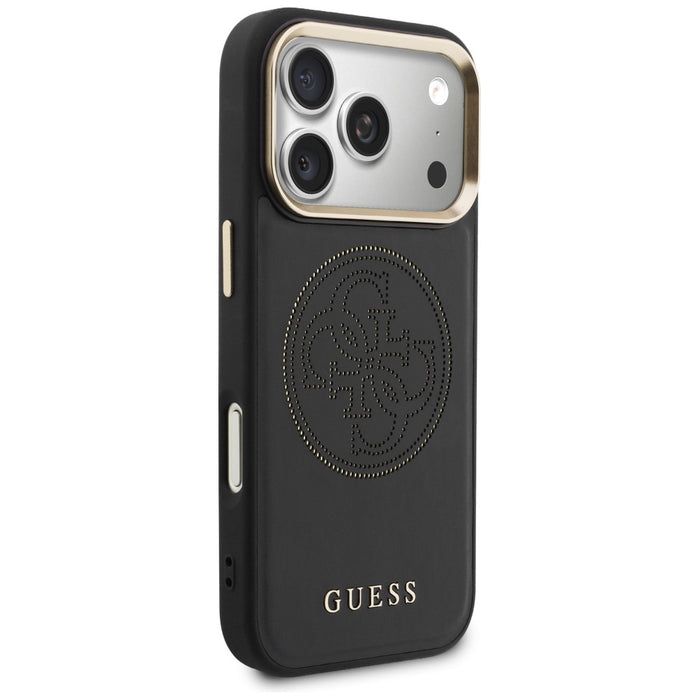 Перфориран калъф Guess 4G MagSafe за iPhone 17 Pro - черен