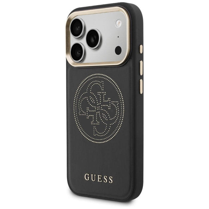 Перфориран калъф Guess 4G MagSafe за iPhone 17 Pro Max - черен