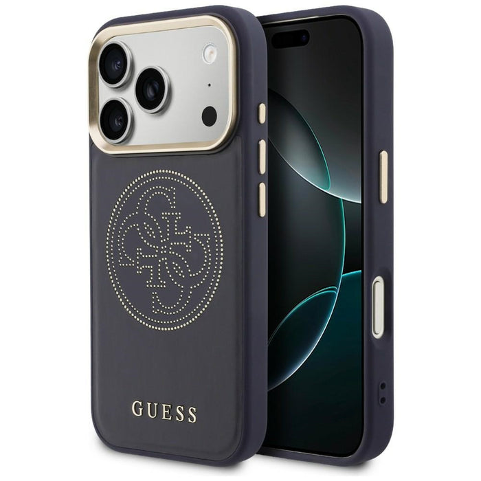 Перфориран калъф Guess 4G MagSafe за iPhone 17 Pro - син