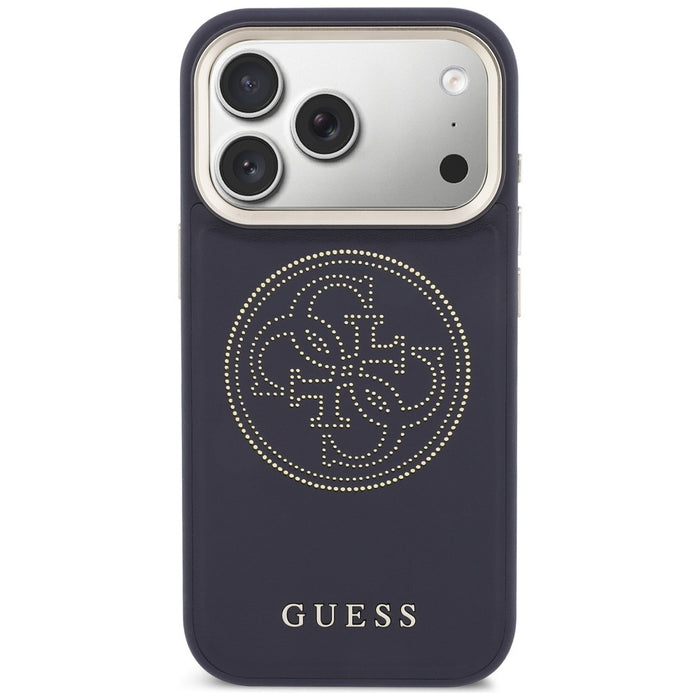 Перфориран калъф Guess 4G MagSafe за iPhone 17 Pro - син
