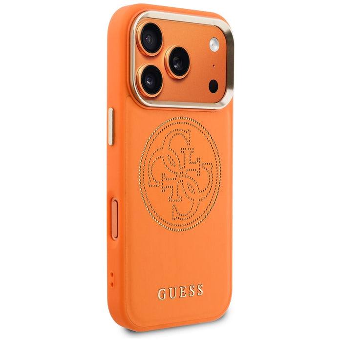 Перфориран калъф Guess 4G MagSafe за iPhone 17 Pro - оранжев
