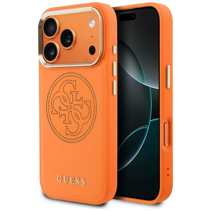 Перфориран калъф Guess 4G MagSafe за iPhone 17 Pro - оранжев