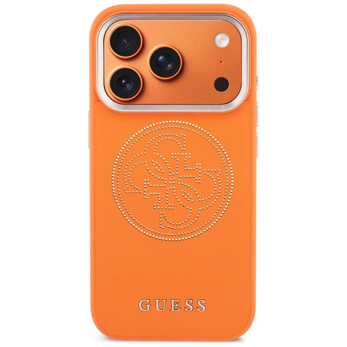 Перфориран калъф Guess 4G MagSafe за iPhone 17 Pro - оранжев