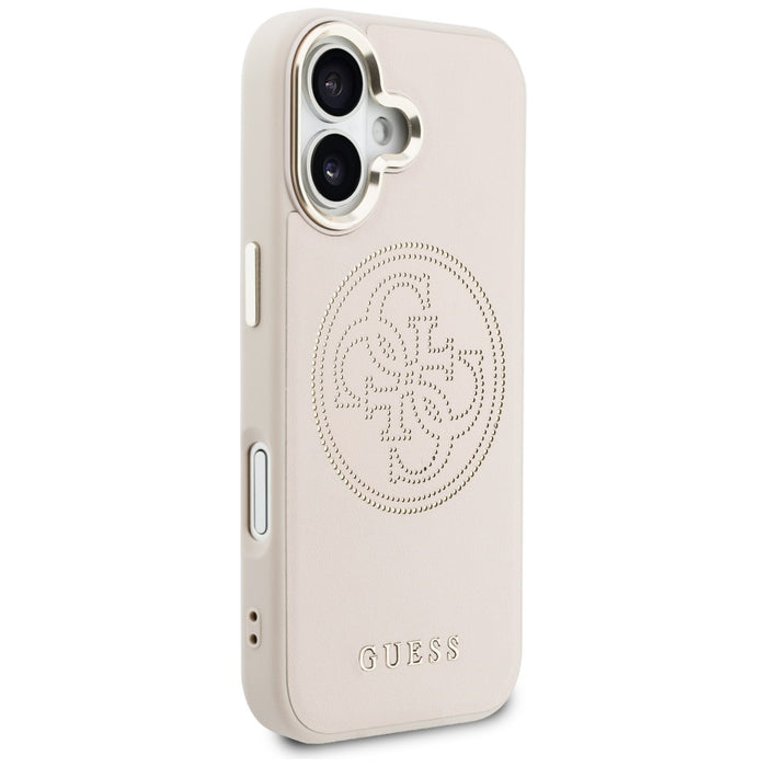 Перфориран калъф Guess 4G MagSafe за iPhone 17 - розов