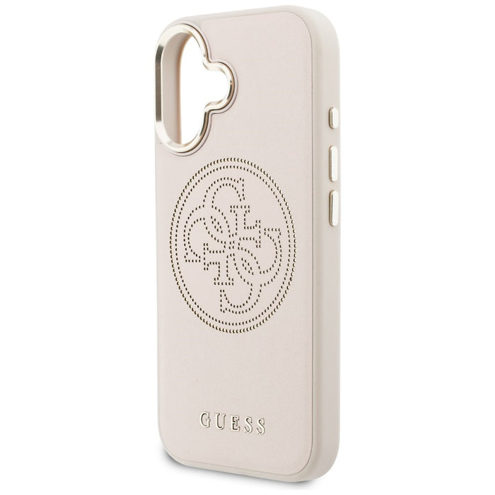 Перфориран калъф Guess 4G MagSafe за iPhone 17 - розов