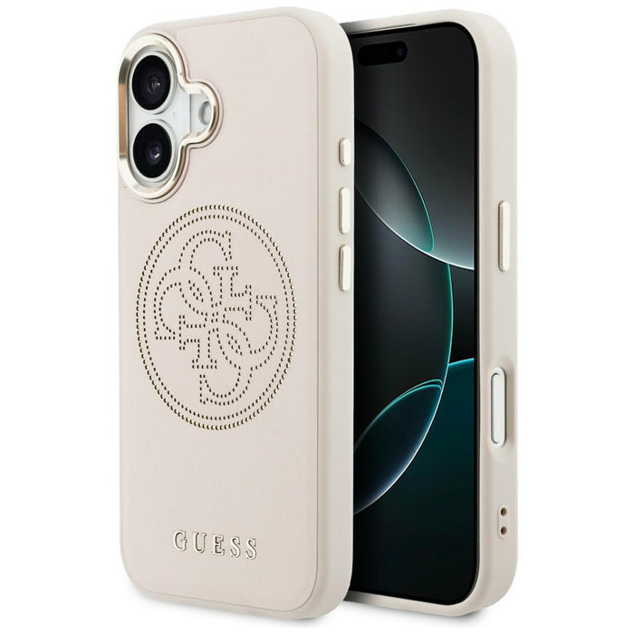Перфориран калъф Guess 4G MagSafe за iPhone 17 - розов