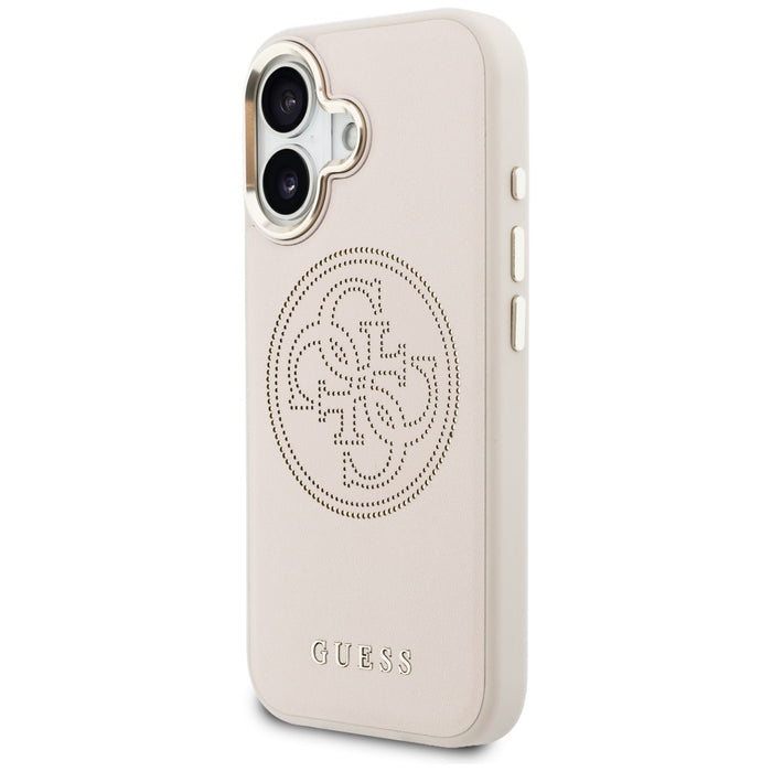 Перфориран калъф Guess 4G MagSafe за iPhone 17 - розов