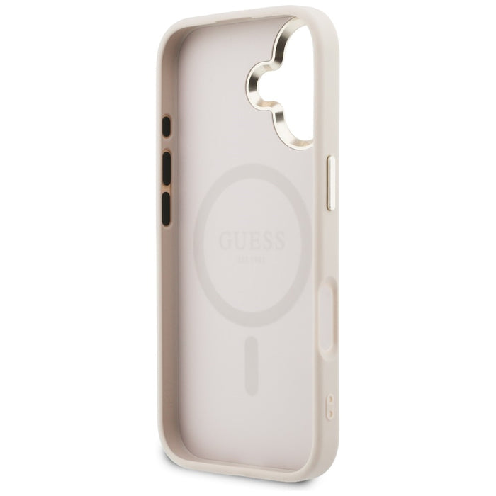 Перфориран калъф Guess 4G MagSafe за iPhone 17 - розов