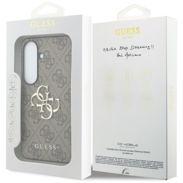 Калъф Guess 4G с голямо метално лого за Samsung Galaxy S26 - кафяв