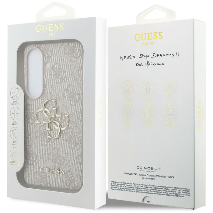 Калъф Guess 4G с голямо метално лого за Samsung Galaxy S26 - розов