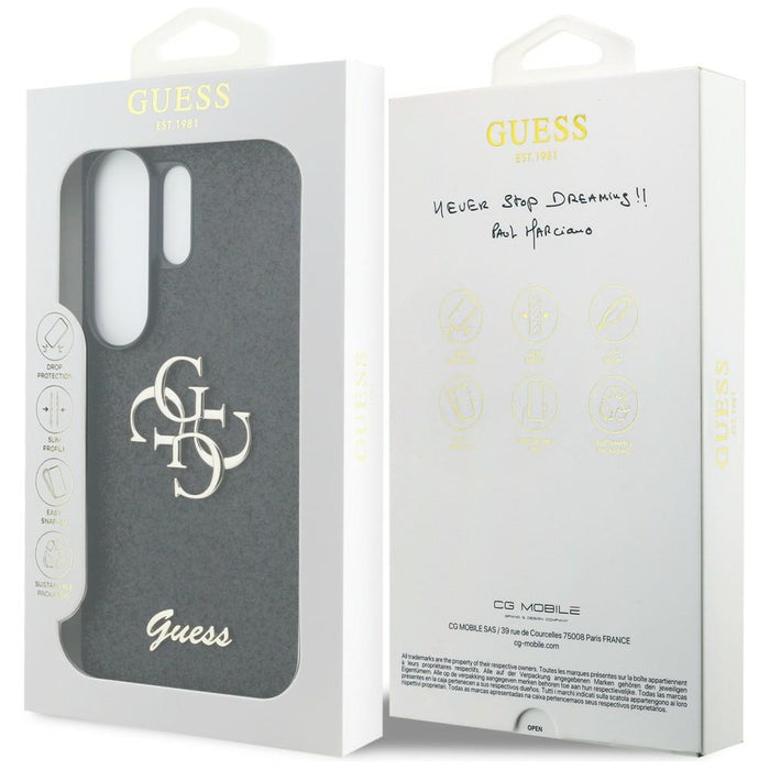 Калъф Guess Fixed Glitter Big 4G Metal Logo за Samsung Galaxy S26 Ultra - черен