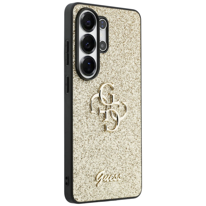 Калъф Guess Fixed Glitter Big 4G Metal Logo за Samsung Galaxy S26 Ultra - златен