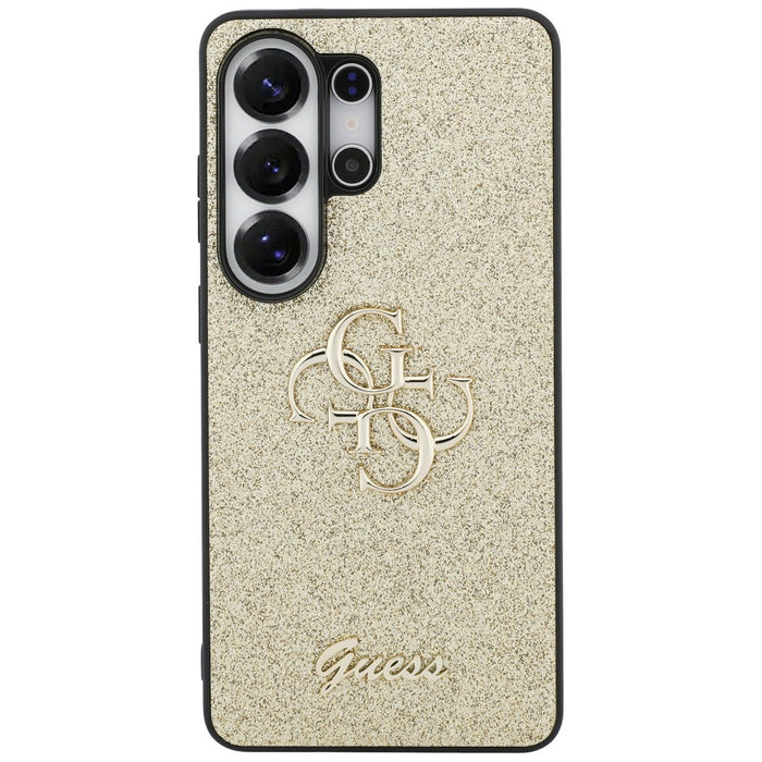 Калъф Guess Fixed Glitter Big 4G Metal Logo за Samsung Galaxy S26 Ultra - златен