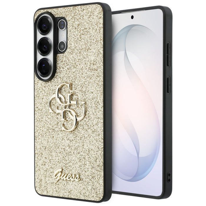 Калъф Guess Fixed Glitter Big 4G Metal Logo за Samsung Galaxy S26 Ultra - златен
