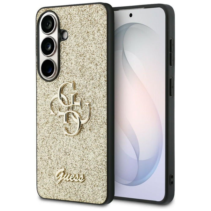 Калъф Guess Fixed Glitter Big 4G Metal Logo за Samsung Galaxy S26 - златист