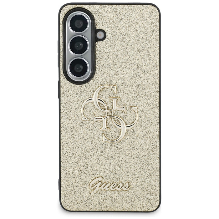 Калъф Guess Fixed Glitter Big 4G Metal Logo за Samsung Galaxy S26 - златист