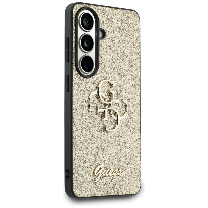 Калъф Guess Fixed Glitter Big 4G Metal Logo за Samsung Galaxy S26 - златист