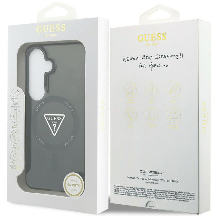 Калъф Guess IML Gradient Triangle MagSafe за Samsung Galaxy S26 - черен