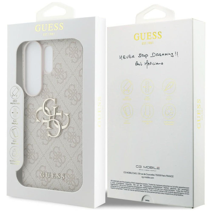 Калъф Guess 4G с голямо метално лого за Samsung Galaxy S26 Ultra - розов