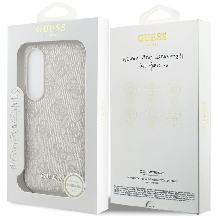 Калъф Guess 4G Classic Logo Charm MagSafe за Samsung Galaxy S26 - розов