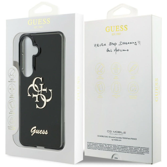 Калъф Guess IML Big Metal 4G Script за Samsung Galaxy S26 - черен