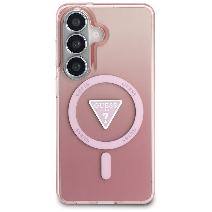 Калъф Guess IML Gradient Triangle MagSafe за Samsung Galaxy S26 - розов