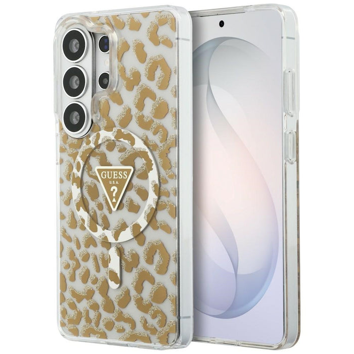Калъф Guess IML Leopard Print Triangle MagSafe за Samsung Galaxy S26 Ultra - кафяв