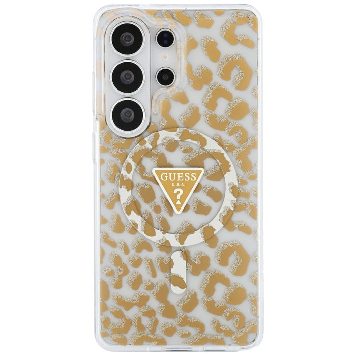 Калъф Guess IML Leopard Print Triangle MagSafe за Samsung Galaxy S26 Ultra - кафяв