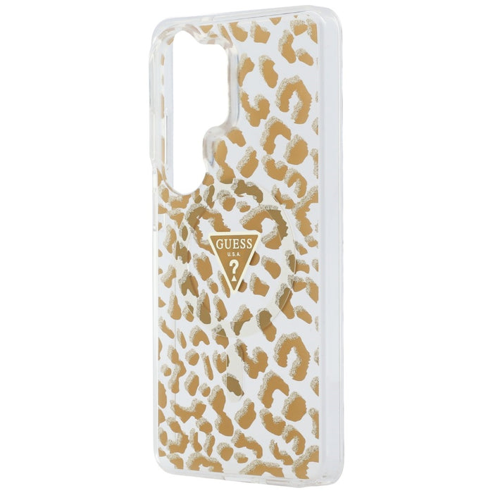Калъф Guess IML Leopard Print Triangle MagSafe за Samsung Galaxy S26 Ultra - кафяв