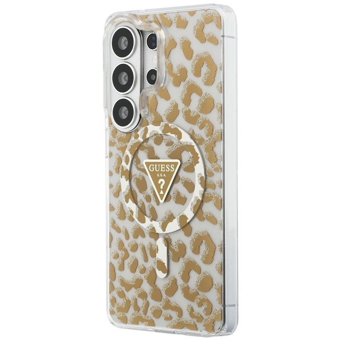 Калъф Guess IML Leopard Print Triangle MagSafe за Samsung Galaxy S26 Ultra - кафяв