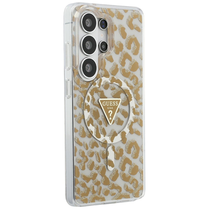 Калъф Guess IML Leopard Print Triangle MagSafe за Samsung Galaxy S26 Ultra - кафяв