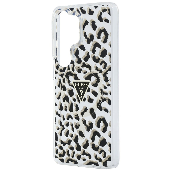 Калъф Guess IML Leopard Print Triangle MagSafe за Samsung Galaxy S26 Ultra - черен