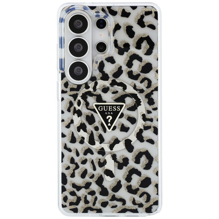 Калъф Guess IML Leopard Print Triangle MagSafe за Samsung Galaxy S26 Ultra - черен