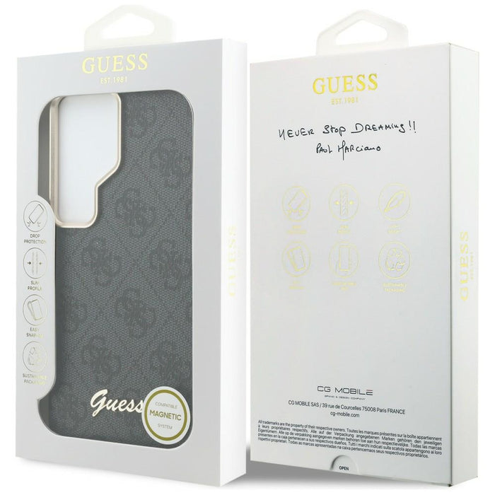 Калъф Guess 4G Script MagSafe за Samsung Galaxy S26 Ultra - черен