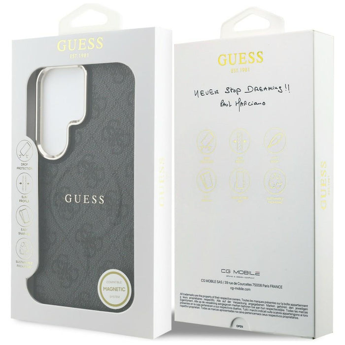 Калъф Guess 4G Embossed Ring MagSafe за Samsung Galaxy S26 Ultra - черен