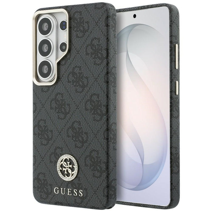 Калъф Guess 4G Rhinestone с кръгло лого MagSafe за Samsung Galaxy S26 Ultra - черен