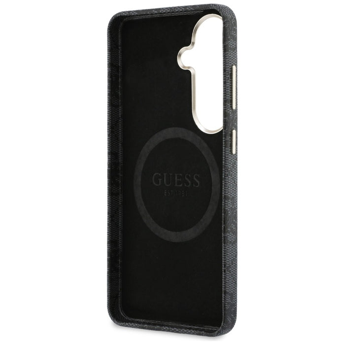 Калъф Guess 4G с триъгълно лого MagSafe за Samsung Galaxy S26 - черен
