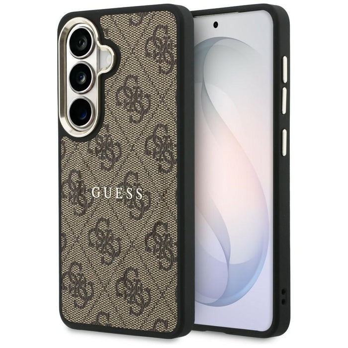 Калъф Guess 4G Embossed Ring MagSafe за Samsung Galaxy S26 Plus - кафяв