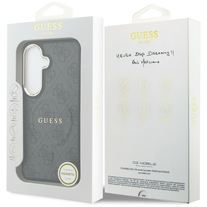 Калъф Guess 4G Embossed Ring MagSafe за Samsung Galaxy S26+ - черен