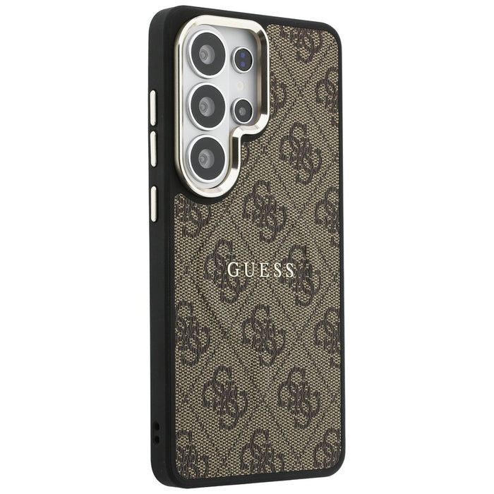 Калъф Guess 4G Embossed Ring MagSafe за Samsung Galaxy S26 Ultra - кафяв