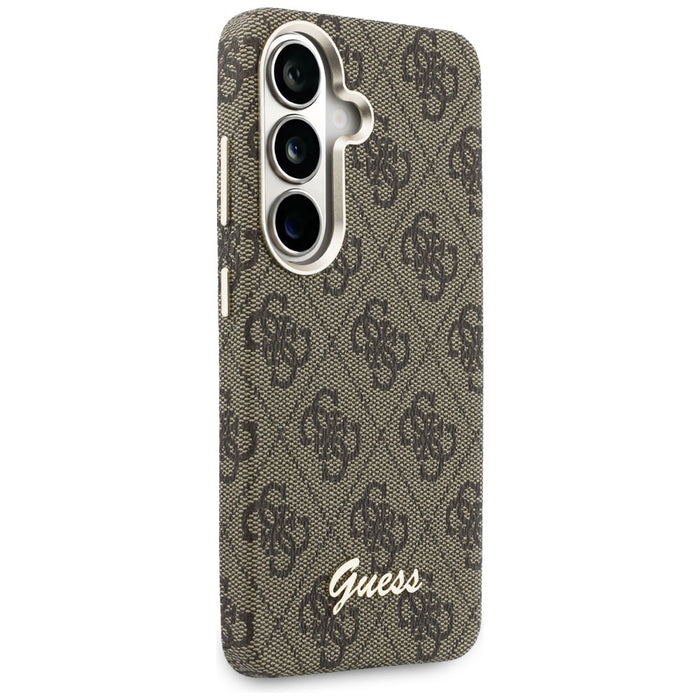Калъф Guess 4G Script MagSafe за Samsung Galaxy S26 - кафяв