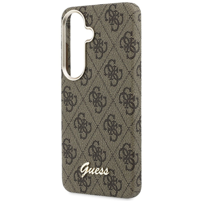 Калъф Guess 4G Script MagSafe за Samsung Galaxy S26 - кафяв