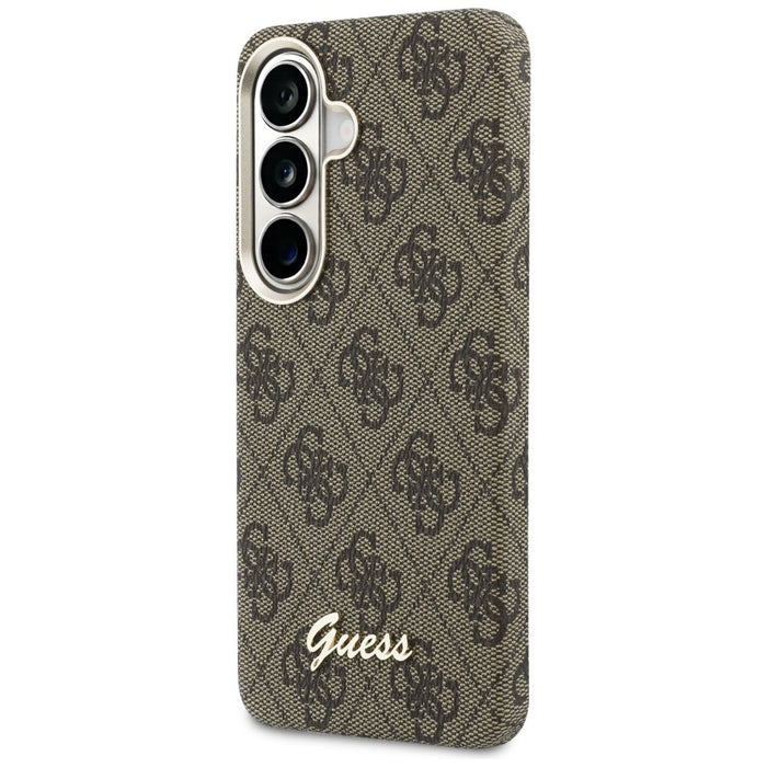 Калъф Guess 4G Script MagSafe за Samsung Galaxy S26 - кафяв