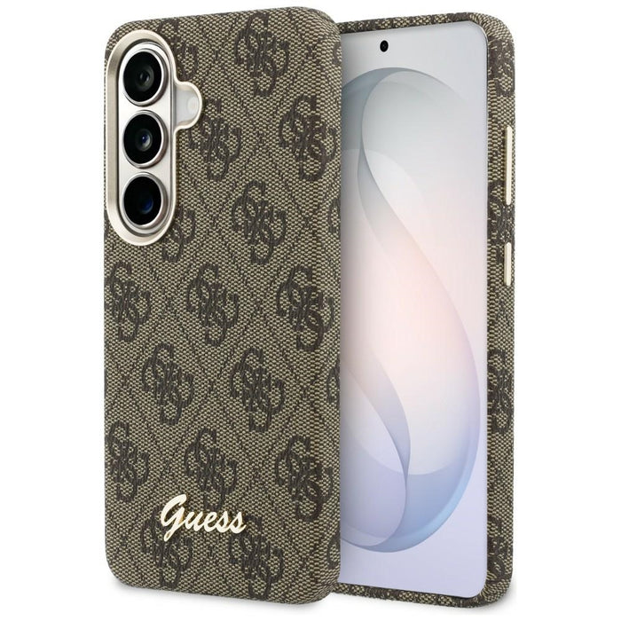 Калъф Guess 4G Script MagSafe за Samsung Galaxy S26 - кафяв
