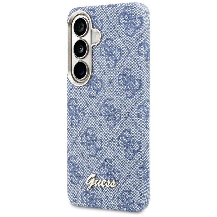 Калъф Guess 4G Script MagSafe за Samsung Galaxy S26 - син