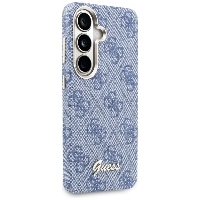 Калъф Guess 4G Script MagSafe за Samsung Galaxy S26 - син