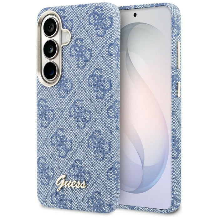 Калъф Guess 4G Script MagSafe за Samsung Galaxy S26 - син